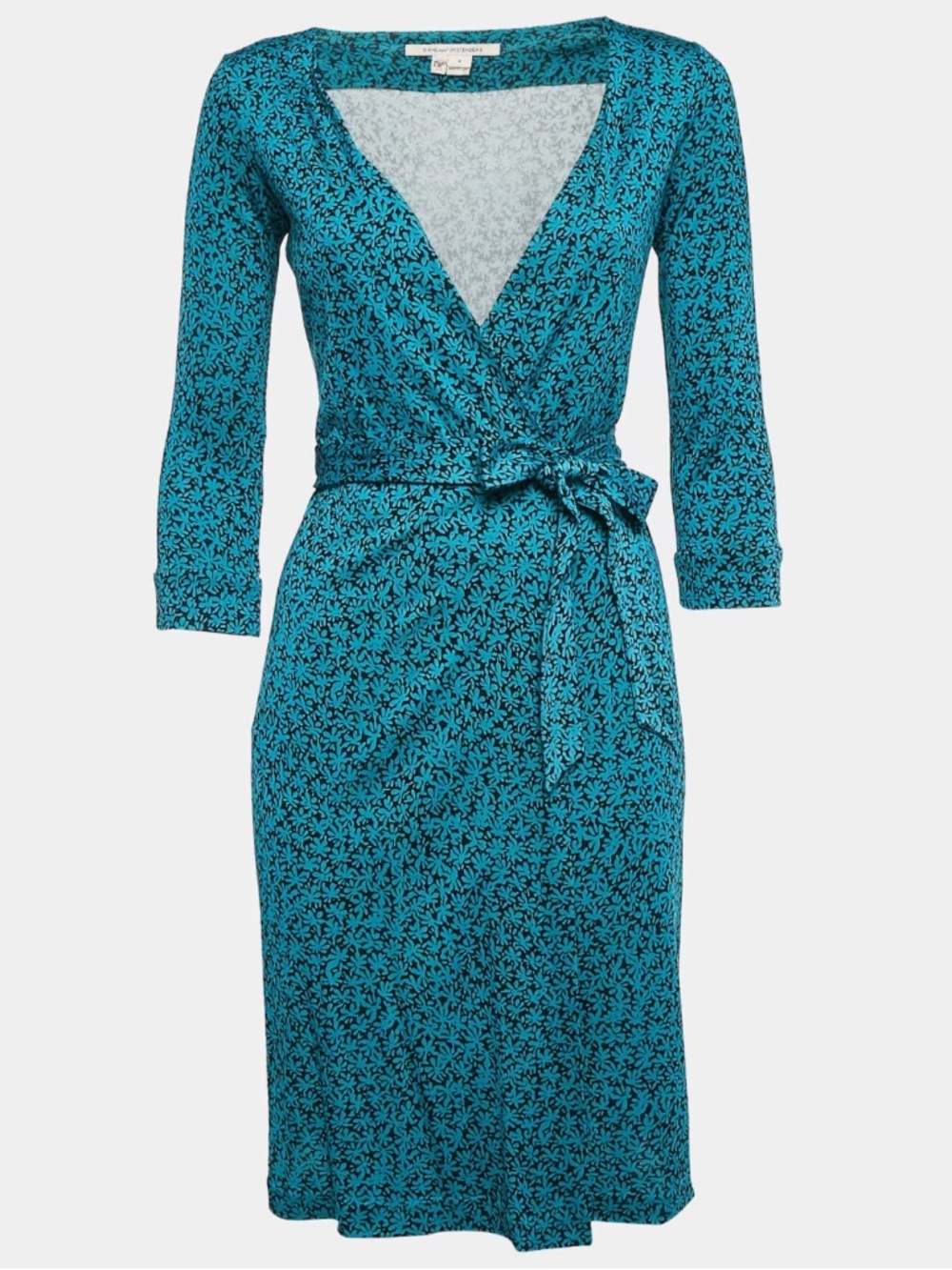 Diane von Furstenberg Silk Floral New Julian Wrap Dress 12 L